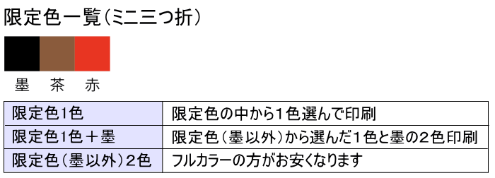 限定色一覧と印刷仕様