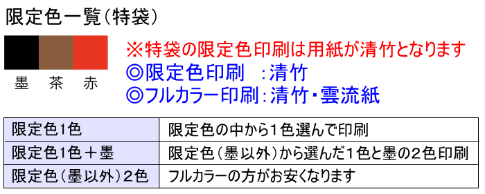 限定色一覧と印刷仕様