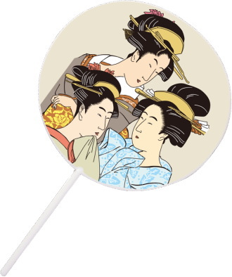 まんまる丸柄うちわイメージ